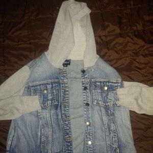 Jean jacket with hoodie